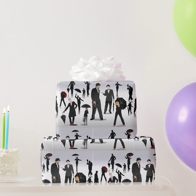 People With Umbrellas Wrapping Paper (Creator Uploaded)
