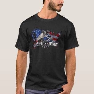 People's Convoy 2022 Support Truckers American Fla T-Shirt