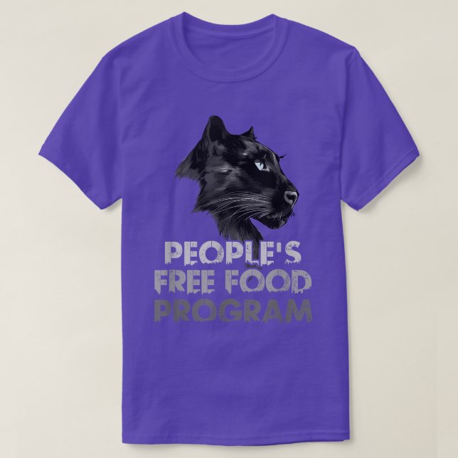 People's Free Food Program  Black Cat Lover Gift  T-Shirt (Design Front)