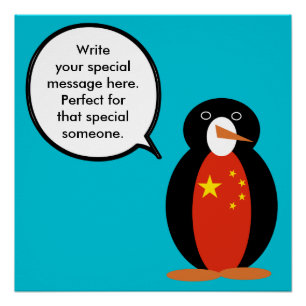 People's Republic China Ms. Penguin Personalised Poster