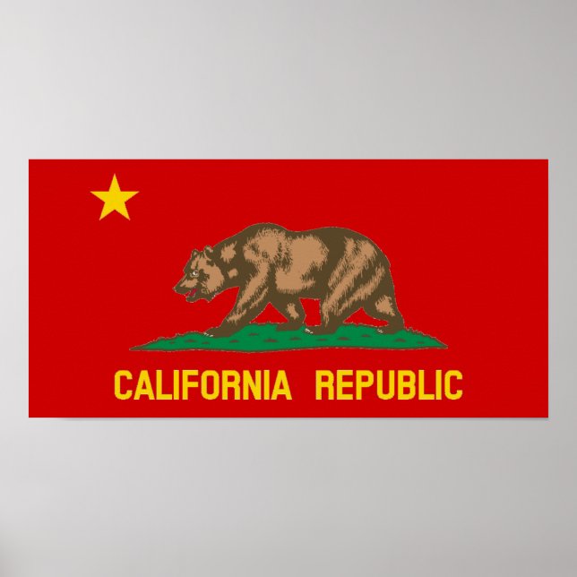 People's Republic of California Red Communist Flag Poster (Front)