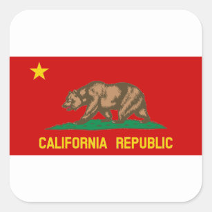 People's Republic of California Red Communist Flag Square Sticker