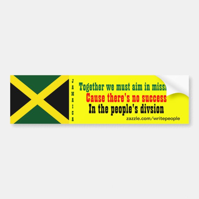 People's unity Jamaica  bumper stickers (Front)