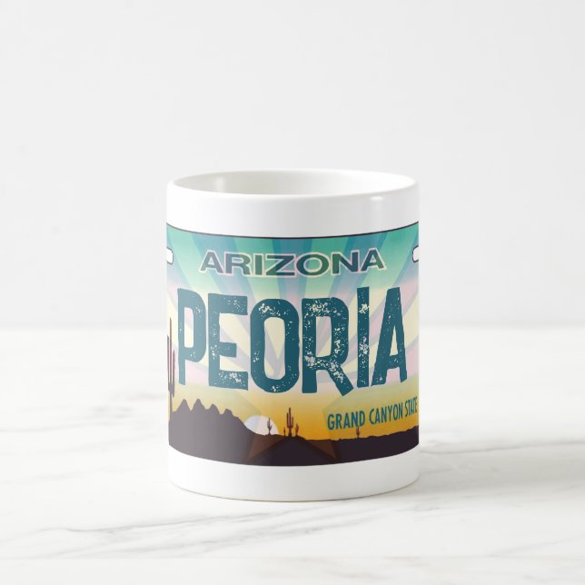 Peoria Arizona flag license plate mug (Center)