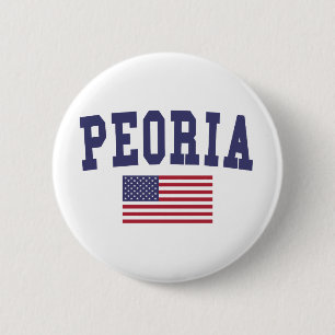 Peoria AZ US Flag 6 Cm Round Badge