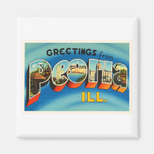 Peoria Illinois IL Old Vintage Travel Souvenir Magnet
