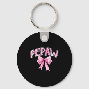 Pepaw birthday girl matching coquette pink bow key ring