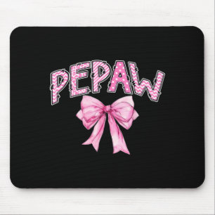Pepaw birthday girl matching coquette pink bow mouse pad