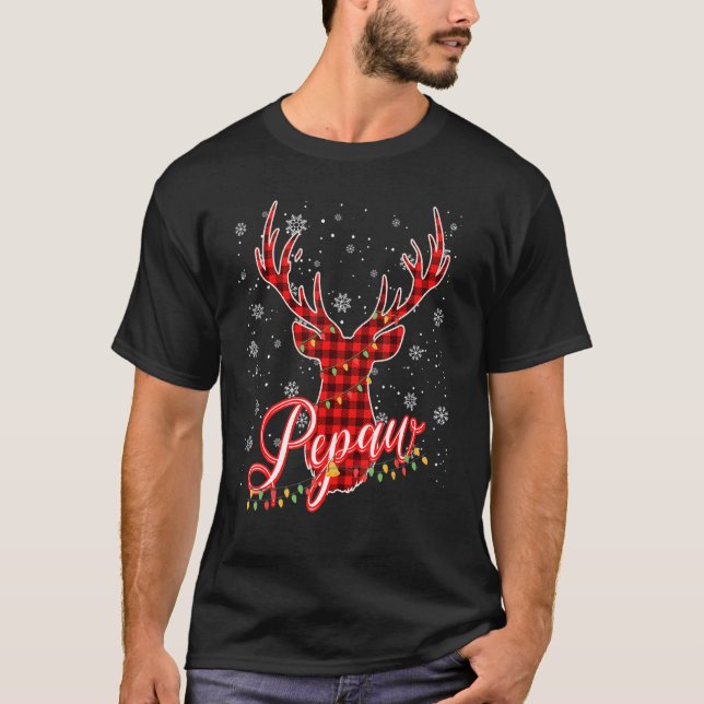 Pepaw Reindeer Family Matching Pajama Christmas Li T-Shirt (Front)