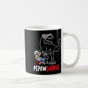 Pepawsaurus T Rex Dinosaur Autism Awareness Pepaw Coffee Mug