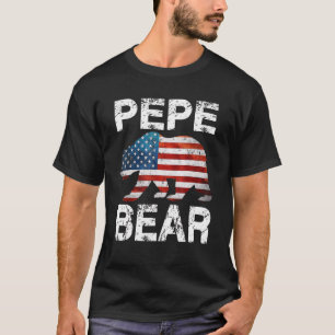 Pepe Bear Patriotic Flag Matching Family 4th Of Ju T-Shirt