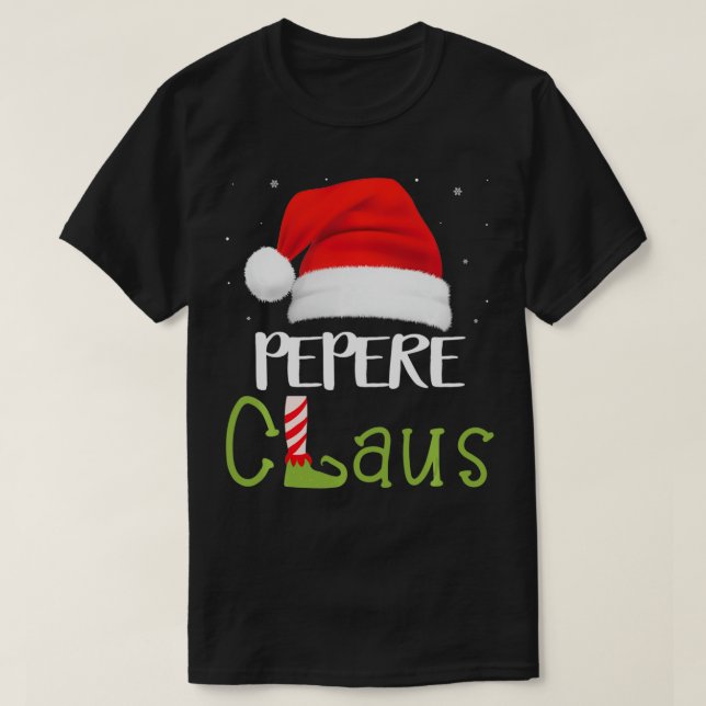 Pepere Claus Family Group Matching Pajama Funny Xm T-Shirt (Design Front)