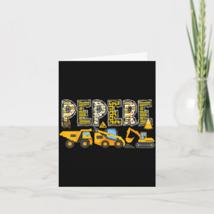 Pepere construction excavator kids matching family card