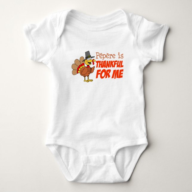 Pepere is Thankful For Me Baby Bodysuit (Front)