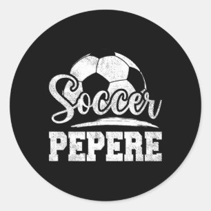 Pepere Soccer Player Game Day Father's Day Classic Round Sticker