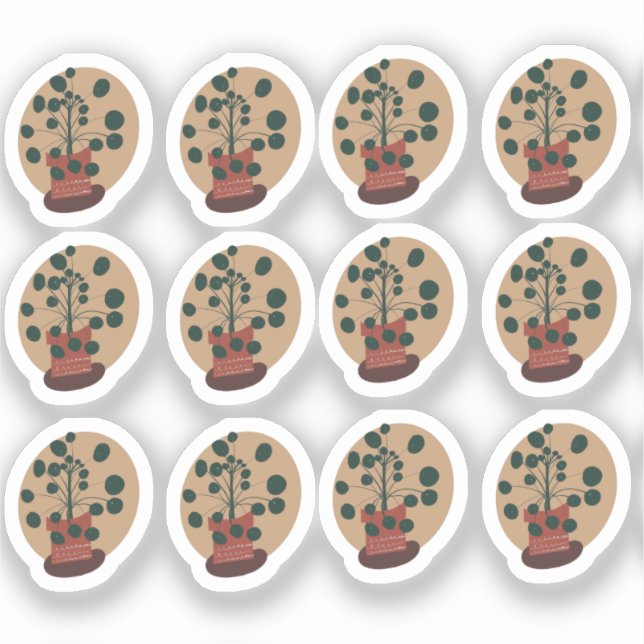 Peperomia Plant Drawing Design (Front)