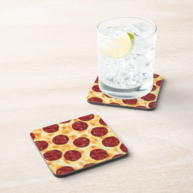 Peperoni Pizza vector art  Coaster (Right Side)