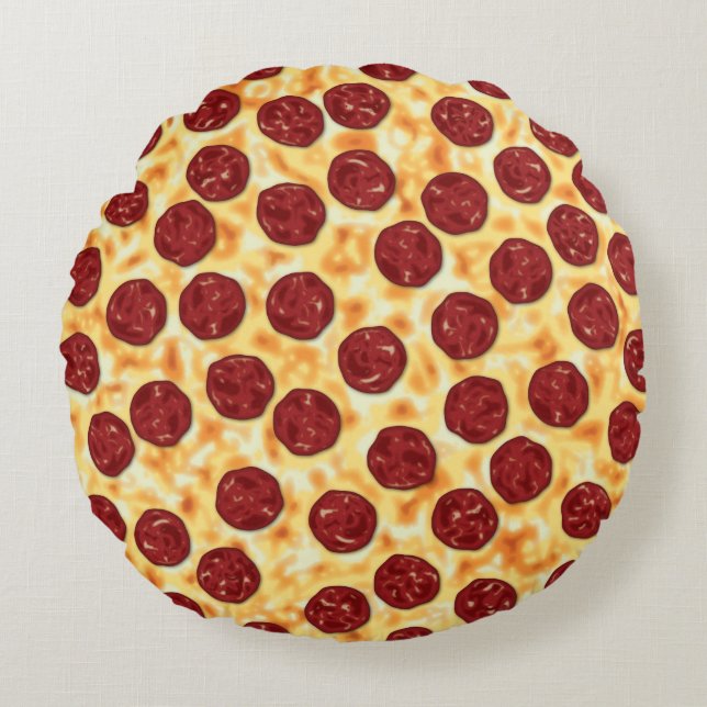 Peperoni Pizza vector art  Round Cushion (Front)
