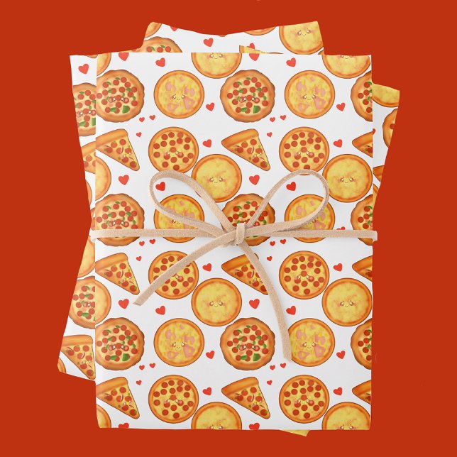 Peperroni ,Cheese And Margherita Pizza Wrapping Paper Sheet (Creator Uploaded)