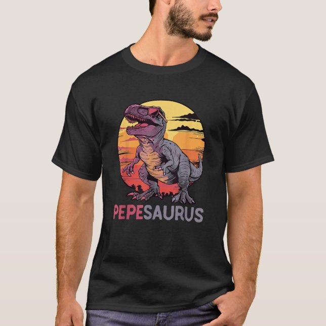 PepeSaurus Dino Dinosaur Pepe Saurus T Rex Funny T T-Shirt (Front)