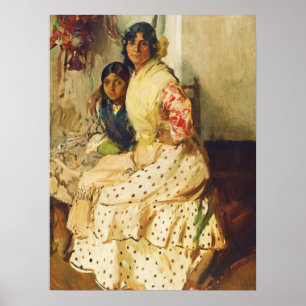 Pepilla and her Daughter, Joaquín Sorolla Poster