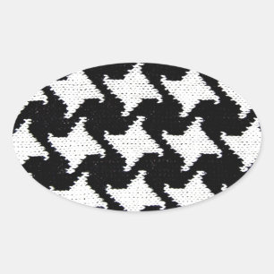 Pepita black and white oval sticker