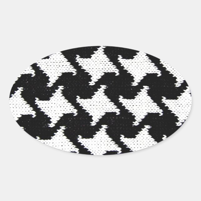 Pepita black and white oval sticker (Front)