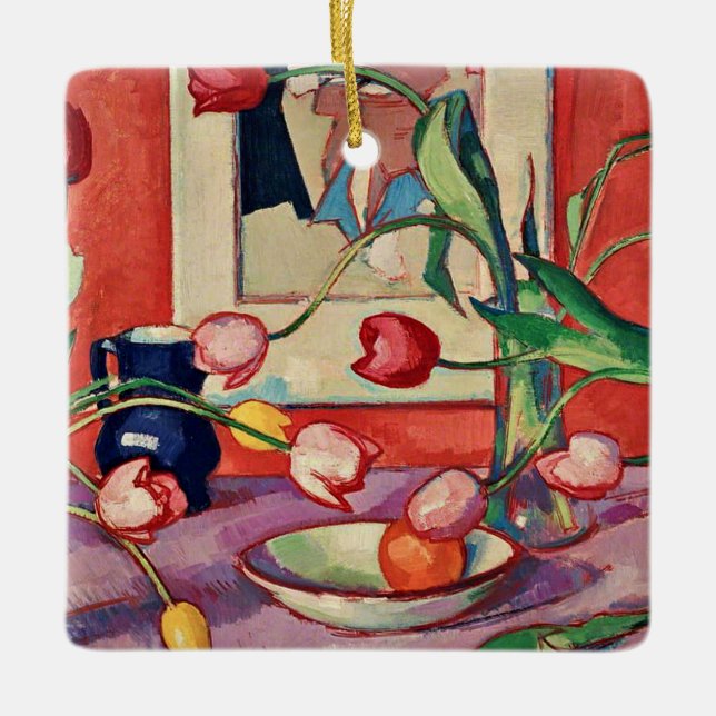 Peploe - Tulips, The Blue Jug Ceramic Ornament (Front)