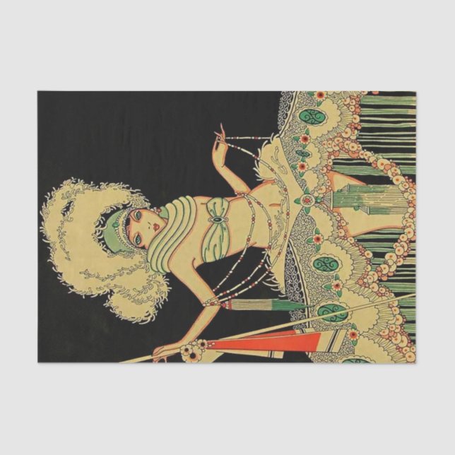 “Peplum Costume” 1926 Magazine Cover by J Carlos Tissue Paper (Front)