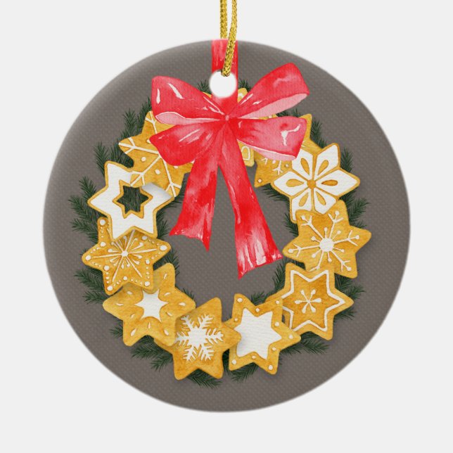 Pepparkakor Christmas Ceramic Tree Decoration (Front)