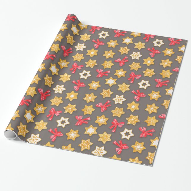 Pepparkakor Christmas Wrapping Paper (Unrolled)