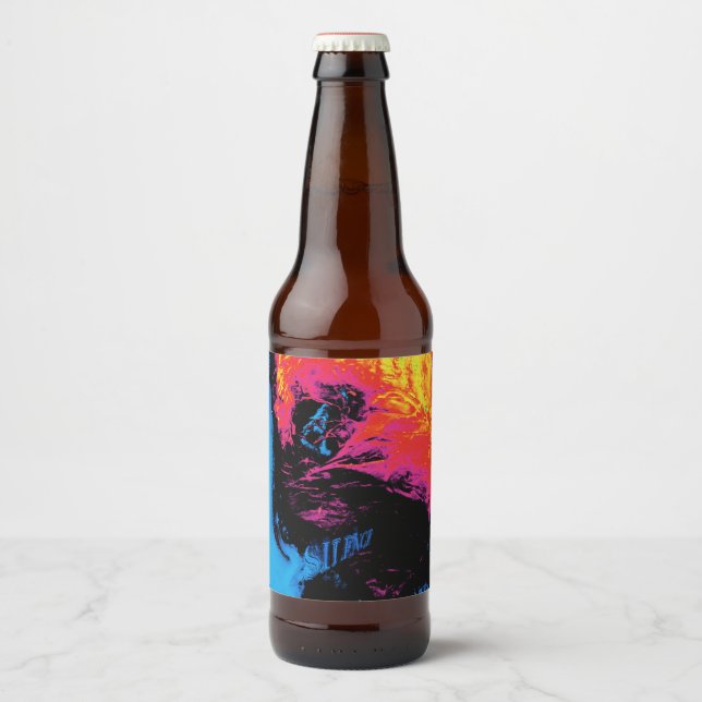 pepper and plastic silenced beer bottle label (Front)