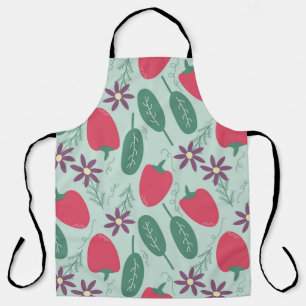 pepper and spinach pattern apron