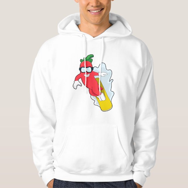 Pepper at Snowboarding with Snowboard Hoodie (Front)