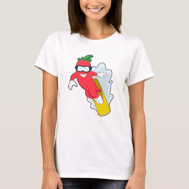 Pepper at Snowboarding with Snowboard T-Shirt (Front)