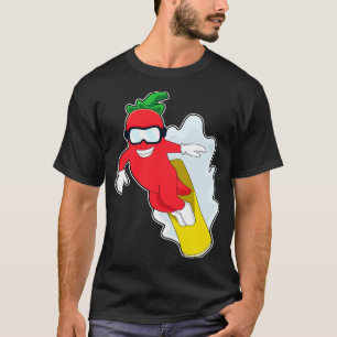 Pepper at Snowboarding with Snowboard T-Shirt