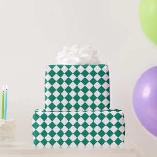 Pepper Green classic check pattern Wrapping Paper