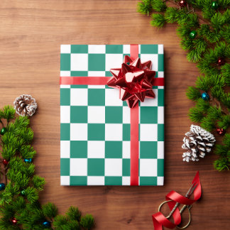 Pepper Green pattern chequered  Wrapping Paper