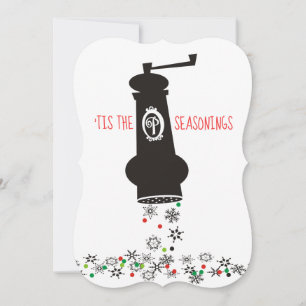 Pepper grinder snowflakes culinary Christmas card