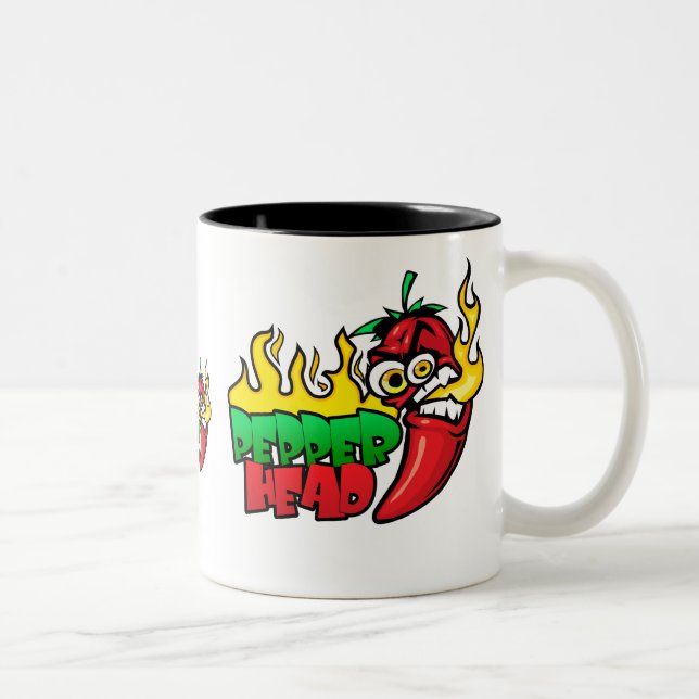 Pepper Head $18.95 Two Toned Two-Tone Coffee Mug (Right)