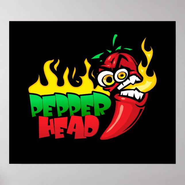 Pepper Head $24.95 Vector Art Wall Poster (Front)