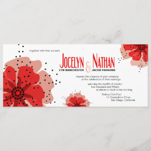 Pepper Poppies Wedding red Invitation