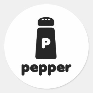 Pepper Shaker Halloween Simple Costume Seasoning  Classic Round Sticker