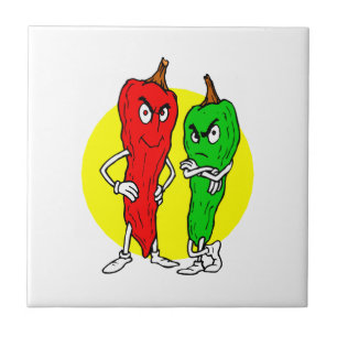 Pepper thugs red green w yellow ciricle tile