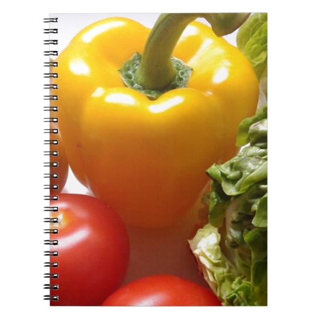 Pepper Tomatoes Vegetables Lettuce Healthy  Food Notebook (Front)