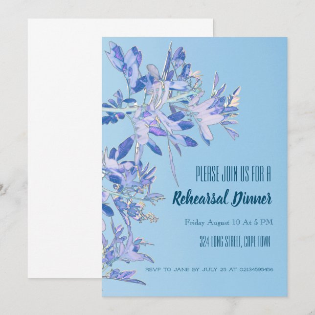 Pepper Tree Wedding Rehearsal Dinner Invite Card (Front/Back)