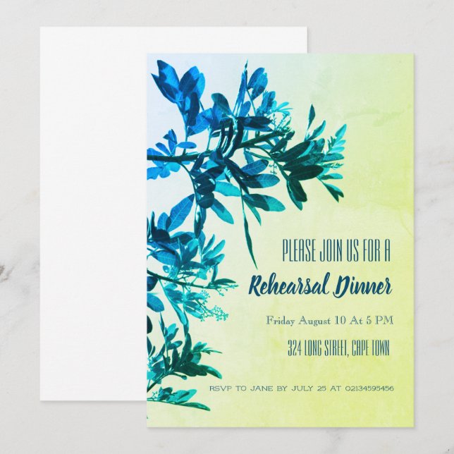 Pepper Tree Wedding Rehearsal Dinner Invite Card (Front/Back)