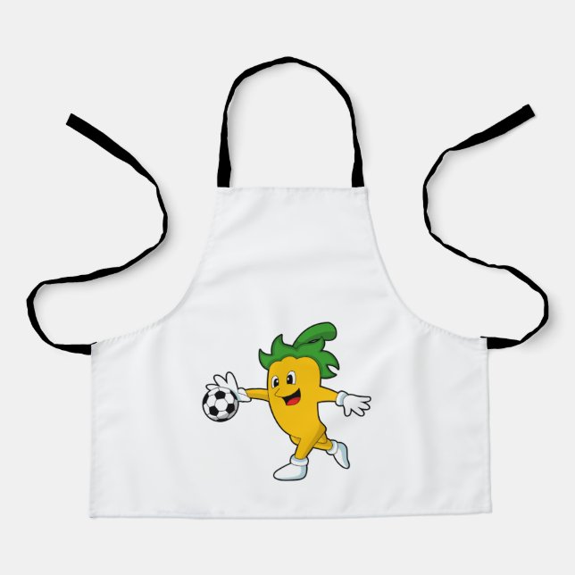 Pepper Vegan as Soccer player with Soccer.PNG Apron (Front)