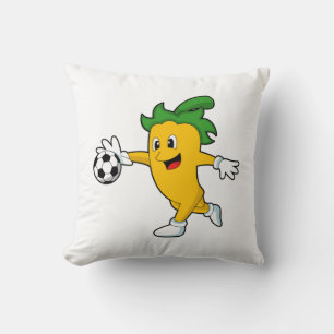 Pepper Vegan as Soccer player with Soccer.PNG Cushion
