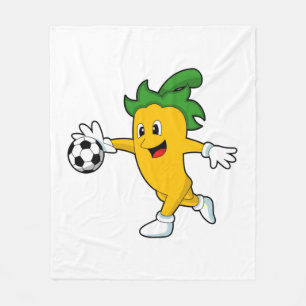 Pepper Vegan as Soccer player with Soccer.PNG Fleece Blanket